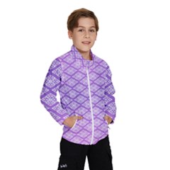 Pattern Texture Geometric Purple Kids  Windbreaker