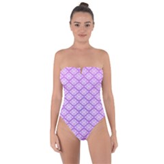 Pattern Texture Geometric Purple Tie Back One Piece Swimsuit by Mariart