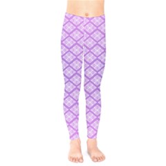 Pattern Texture Geometric Purple Kids  Leggings