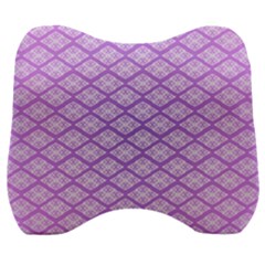 Pattern Texture Geometric Purple Velour Head Support Cushion