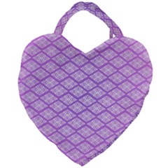 Pattern Texture Geometric Purple Giant Heart Shaped Tote