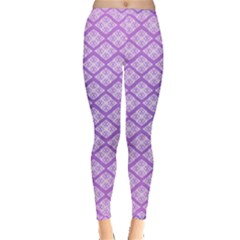 Pattern Texture Geometric Purple Inside Out Leggings