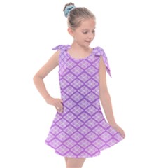 Pattern Texture Geometric Purple Kids  Tie Up Tunic Dress by Mariart