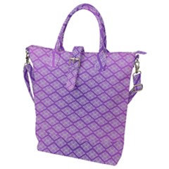 Pattern Texture Geometric Purple Buckle Top Tote Bag