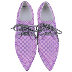 Pattern Texture Geometric Purple Women s Pointed Oxford Shoes