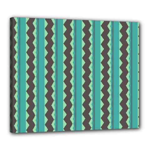 Background Chevron Blue Canvas 24  X 20  (stretched)