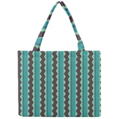 Background Chevron Blue Mini Tote Bag