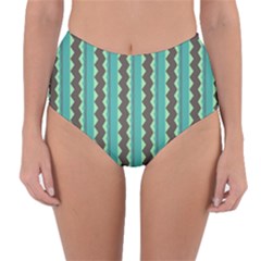 Background Chevron Blue Reversible High-waist Bikini Bottoms