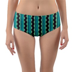 Background Chevron Blue Reversible Mid-waist Bikini Bottoms by HermanTelo