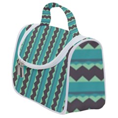 Background Chevron Blue Satchel Handbag by HermanTelo