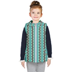 Background Chevron Blue Kids  Hooded Puffer Vest by HermanTelo