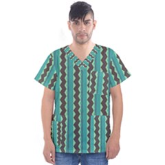 Background Chevron Blue Men s V-neck Scrub Top