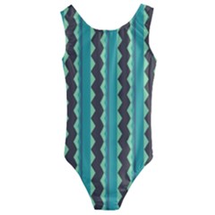 Background Chevron Blue Kids  Cut-out Back One Piece Swimsuit by HermanTelo