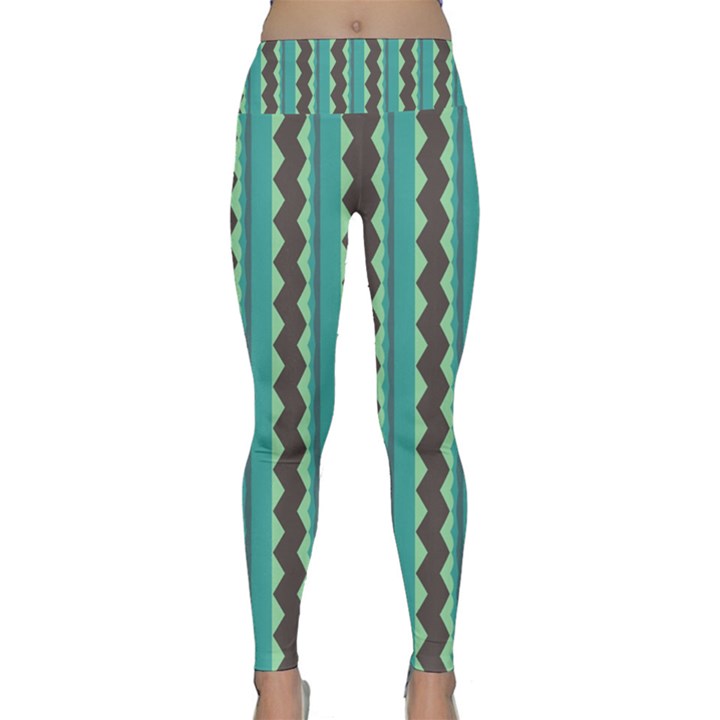 Background Chevron Blue Lightweight Velour Classic Yoga Leggings