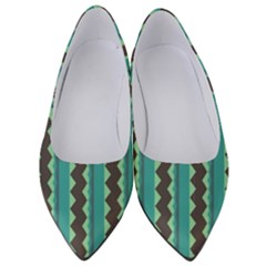 Background Chevron Blue Women s Low Heels