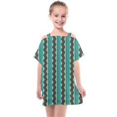 Background Chevron Blue Kids  One Piece Chiffon Dress by HermanTelo