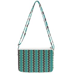 Background Chevron Blue Double Gusset Crossbody Bag