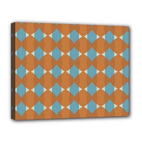 Pattern Brown Triangle Canvas 14  X 11  (stretched)