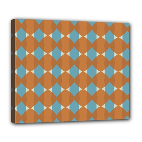 Pattern Brown Triangle Deluxe Canvas 24  X 20  (stretched) by HermanTelo