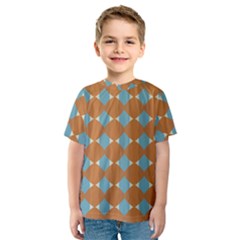 Pattern Brown Triangle Kids  Sport Mesh Tee