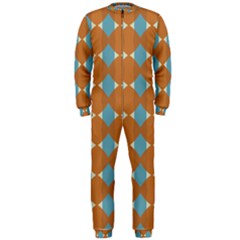 Pattern Brown Triangle Onepiece Jumpsuit (men) 