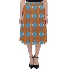 Pattern Brown Triangle Classic Midi Skirt