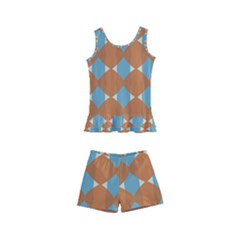 Pattern Brown Triangle Kids  Boyleg Swimsuit by HermanTelo