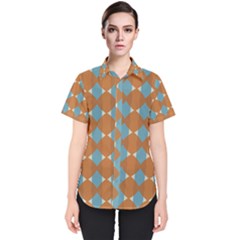 Pattern Brown Triangle Women s Short Sleeve Shirt