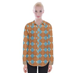 Pattern Brown Triangle Womens Long Sleeve Shirt