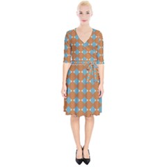 Pattern Brown Triangle Wrap Up Cocktail Dress