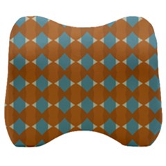 Pattern Brown Triangle Velour Head Support Cushion by HermanTelo