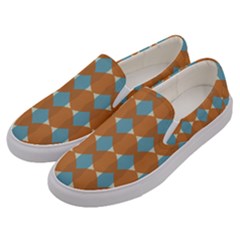 Pattern Brown Triangle Men s Canvas Slip Ons