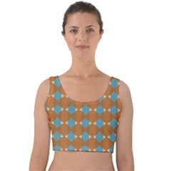 Pattern Brown Triangle Velvet Crop Top