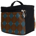 Pattern Brown Triangle Make Up Travel Bag (Big) View2