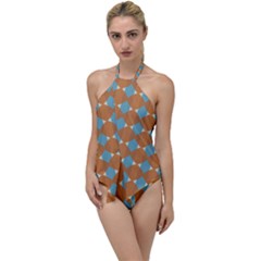 Pattern Brown Triangle Go With The Flow One Piece Swimsuit