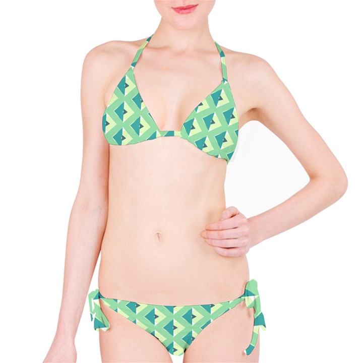 Background Chevron Green Classic Bikini Set