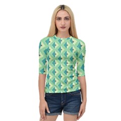 Background Chevron Green Quarter Sleeve Raglan Tee