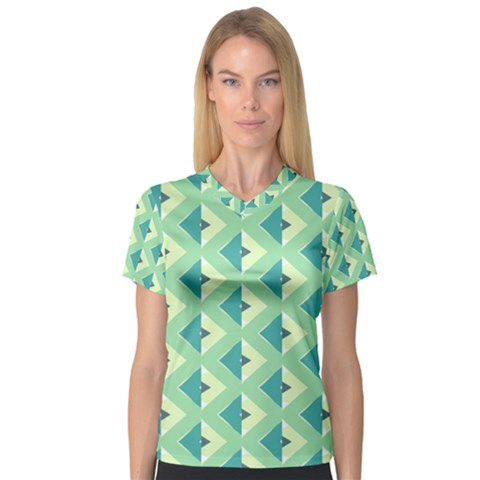 Background Chevron Green V-neck Sport Mesh Tee by HermanTelo