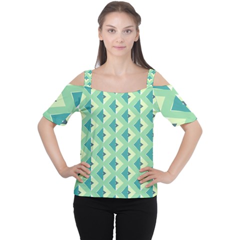 Background Chevron Green Cutout Shoulder Tee by HermanTelo