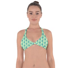 Background Chevron Green Halter Neck Bikini Top by HermanTelo