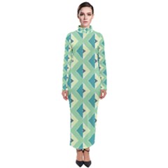 Background Chevron Green Turtleneck Maxi Dress by HermanTelo