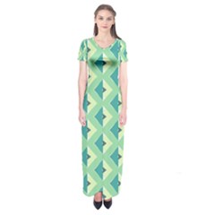 Background Chevron Green Short Sleeve Maxi Dress by HermanTelo