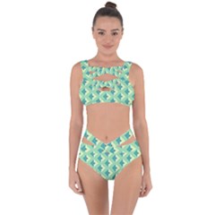 Background Chevron Green Bandaged Up Bikini Set 