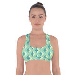 Background Chevron Green Cross Back Sports Bra