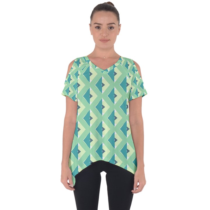 Background Chevron Green Cut Out Side Drop Tee