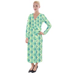 Background Chevron Green Velvet Maxi Wrap Dress by HermanTelo