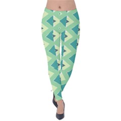 Background Chevron Green Velvet Leggings