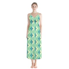 Background Chevron Green Button Up Chiffon Maxi Dress by HermanTelo