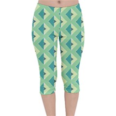 Background Chevron Green Velvet Capri Leggings  by HermanTelo