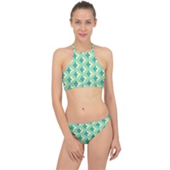 Background Chevron Green Racer Front Bikini Set by HermanTelo